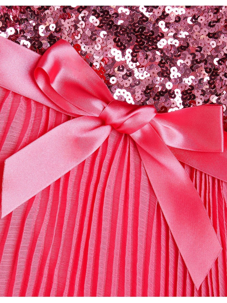 Monsoon Pink Sequin Pleated Truth Dress - Image 3 of 3