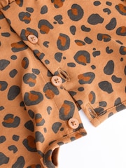 Tan Brown/ Cream Cherry & Animal Print Baby Cotton Jersey Dresses 2 Pack (0mths-2yrs) - Image 12 of 14
