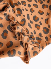 Tan Brown/ Cream Cherry & Animal Print Baby Cotton Jersey Dresses 2 Pack (0mths-2yrs) - Image 13 of 14