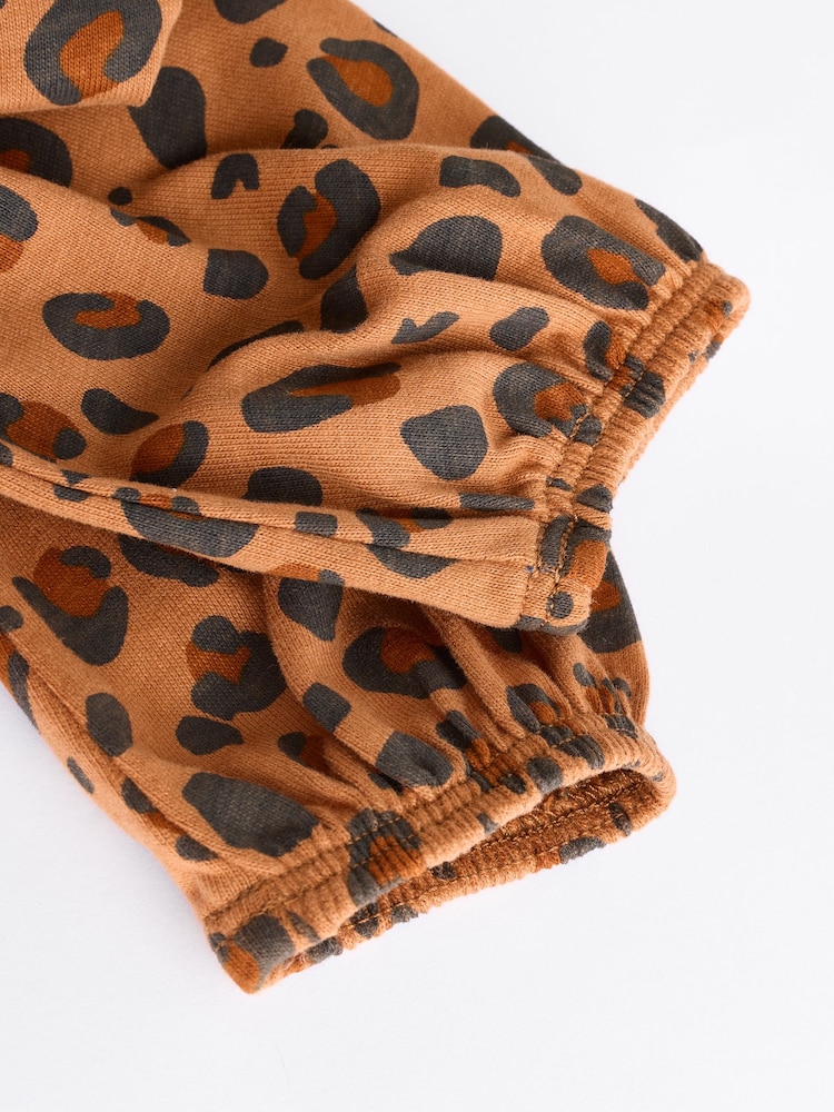 Tan Brown/ Cream Cherry & Animal Print Baby Cotton Jersey Dresses 2 Pack (0mths-2yrs) - Image 14 of 14