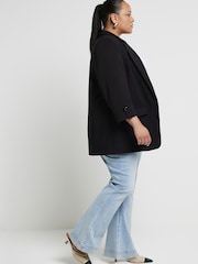 River Island Blue Curve High Rise Tummy Hold Flare 100% Cotton Jeans - Image 2 of 7