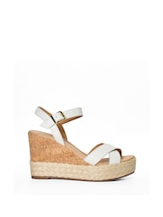 Dune London White Kindest Cross Strap Wedge Sandals - Image 3 of 6