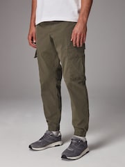Marron fauve - Ajustement régulier - Pantalon cargo style militaire en tissu stretch - Image 1 of 11