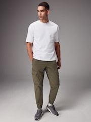 Marron fauve - Ajustement régulier - Pantalon cargo style militaire en tissu stretch - Image 2 of 11