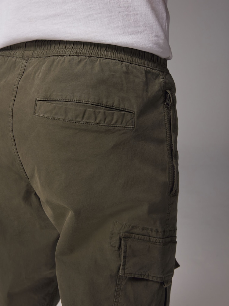 Marron fauve - Ajustement régulier - Pantalon cargo style militaire en tissu stretch - Image 5 of 11