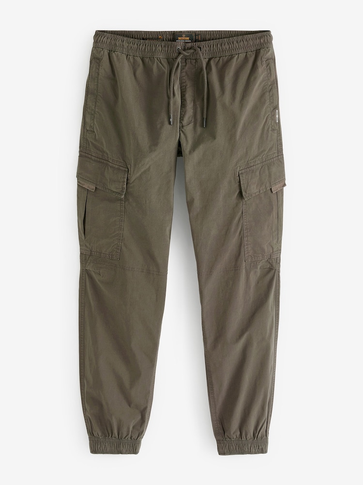 Marron fauve - Ajustement régulier - Pantalon cargo style militaire en tissu stretch - Image 7 of 11