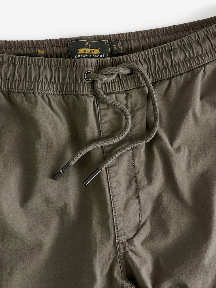 Marron fauve - Ajustement régulier - Pantalon cargo style militaire en tissu stretch - Image 8 of 11