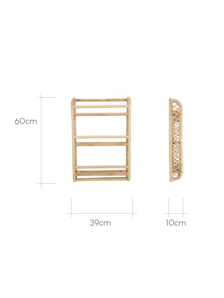 Cuddleco Natural Aria Rattan Wave Bookshelf - Image 4 of 4