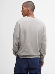 Barbour® Khaki Green Skipton Relaxed Fit Varsity Logo 100% Cotton Sweatshirt - Image 3 of 6