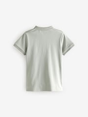 Grey Geo 100% Cotton Short Sleeve Quarter Zip Polo Shirt (3-16yrs) - Image 2 of 4