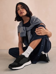 Black Forever Comfort® Suede Stitch Detail Chunky Trainers - Image 1 of 7