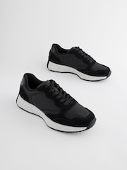 Black Forever Comfort® Suede Stitch Detail Chunky Trainers - Image 3 of 7