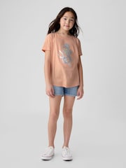 Gap Orange Seahorse Cotton Flippy Sequin Graphic Short Sleeve T-Shirt (4-13yrs) - Image 3 of 4