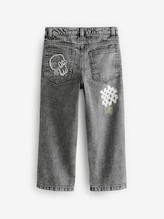Grey Wide Fit 100% Cotton Graffiti Denim Jeans (3-16yrs) - Image 8 of 12
