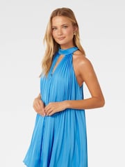 Forever New Blue Sammy Pleated Mini Swing Dress - Image 3 of 5