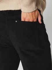 Threadbare Black Cotton Corduroy 5 Pocket Trousers With Stretch - Image 4 of 4