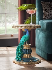 Gold Peacock Side Table - Image 1 of 6