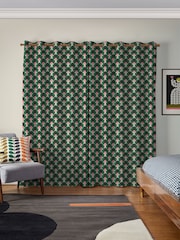 Orla Kiely Jade Green Florida Made to Measure 100% Cotton Curtains - Image 2 of 9