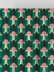 Orla Kiely Jade Green Florida Made to Measure 100% Cotton Curtains - Image 6 of 9