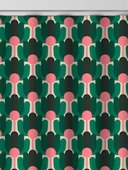 Orla Kiely Jade Green Florida Made to Measure 100% Cotton Curtains - Image 8 of 9