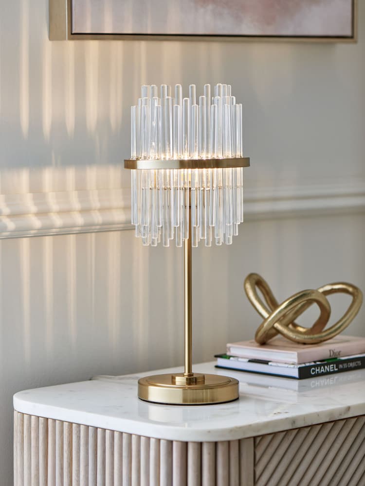 Lipsy Brass Glass Table Lamp - Image 1 of 4