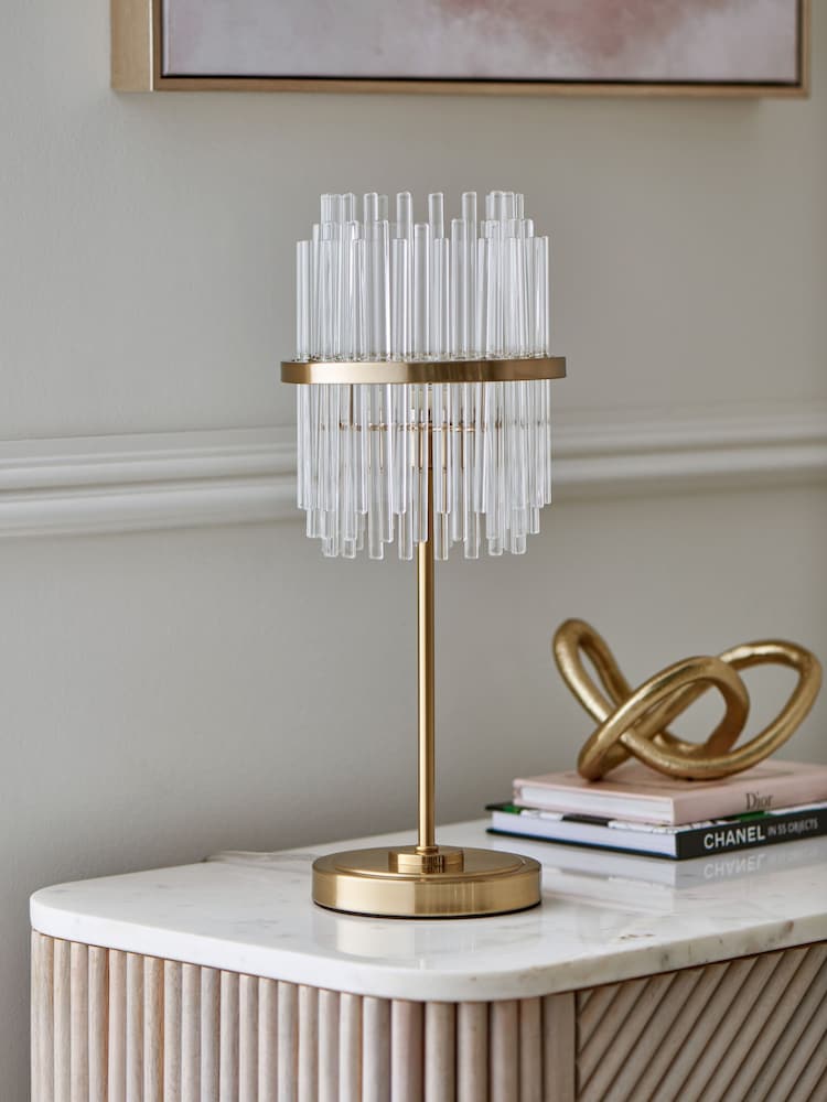 Lipsy Brass Glass Table Lamp - Image 2 of 4