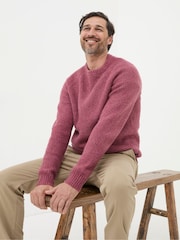 FatFace Calder Dark Pink Crew Neck Jumper - Image 3 of 5