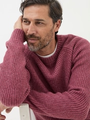 FatFace Calder Dark Pink Crew Neck Jumper - Image 4 of 5