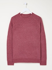 FatFace Calder Dark Pink Crew Neck Jumper - Image 5 of 5
