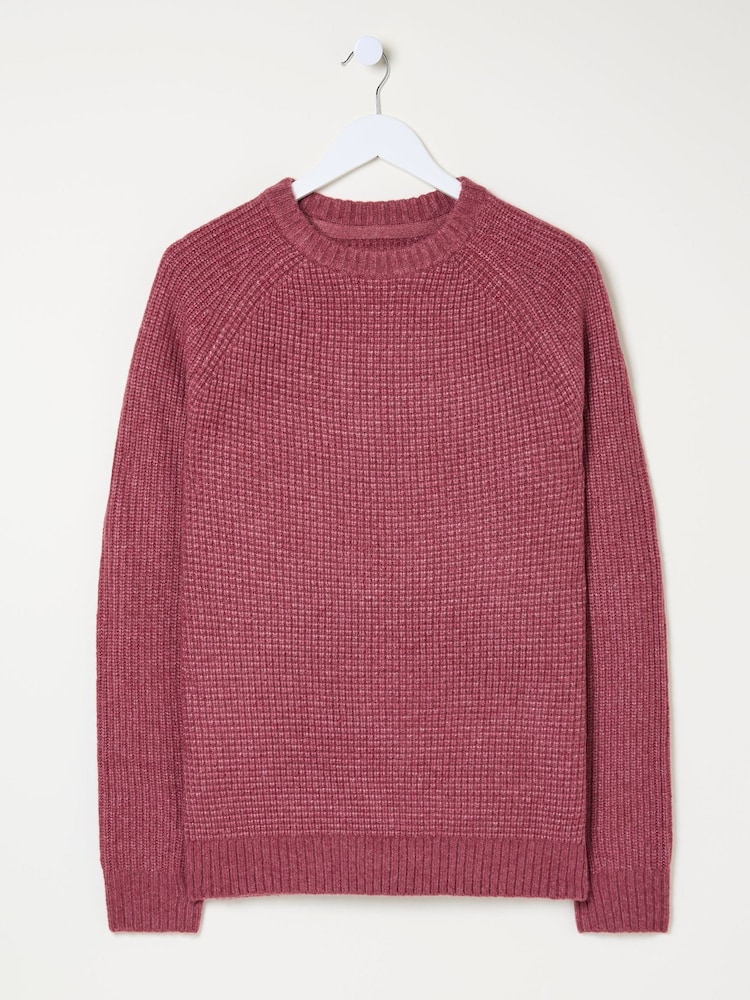 FatFace Calder Dark Pink Crew Neck Jumper - Image 5 of 5
