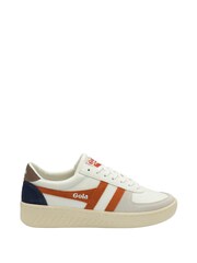 Gola White Mens Grandslam Trident PU Lace-Up Trainers - Image 1 of 4