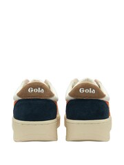 Gola White Mens Grandslam Trident PU Lace-Up Trainers - Image 3 of 4