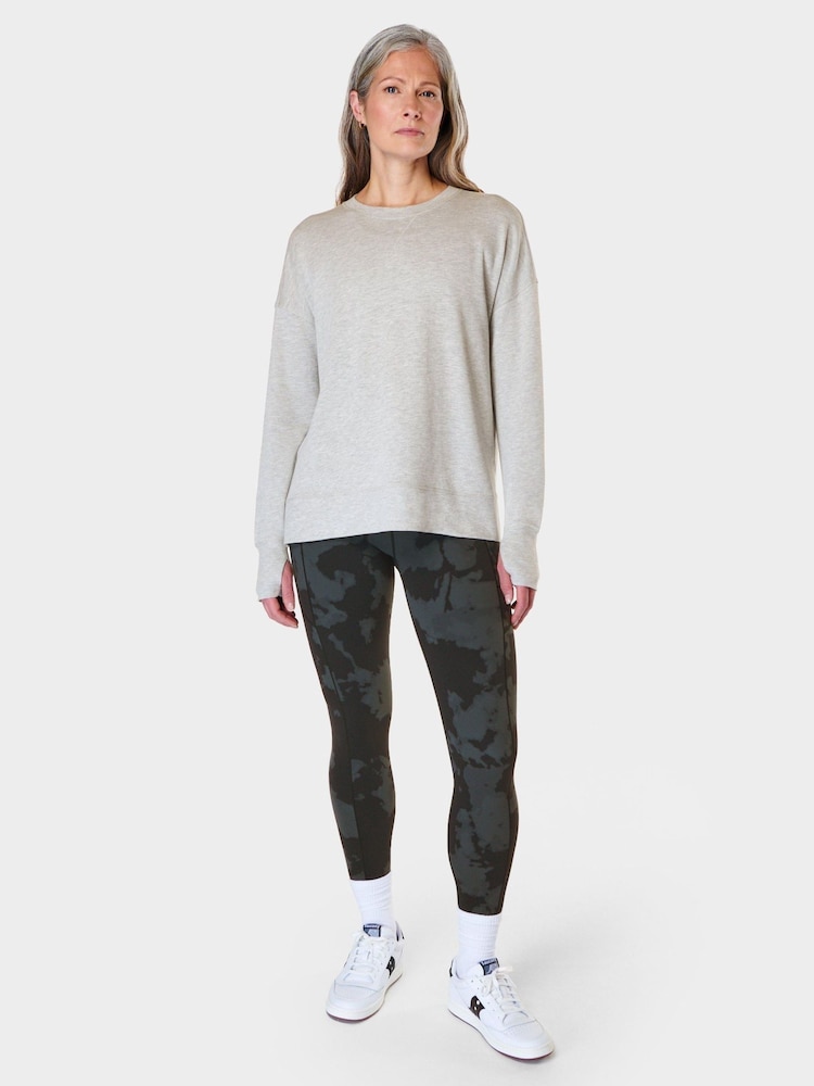 Sweaty Betty Light Grey Marl After Class Longline Sweatshirt - Image 4 of 7