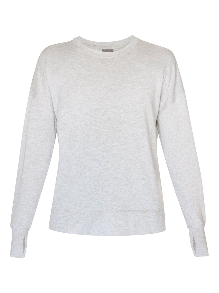 Sweaty Betty Light Grey Marl After Class Longline Sweatshirt - Image 7 of 7