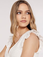 Apricot White Broderie Anglaise V-Neck Dress - Image 2 of 4