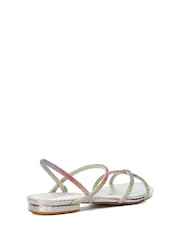 Dune London Silver Standard Fit Dune Nightengale Embellished Flat Sandals - Image 5 of 6