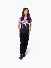 Hype. Girls Multi Dark Pastel Drips Black T-Shirt - Image 4 of 4