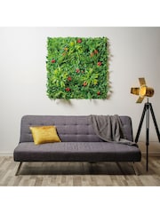 Premier Decorations Ltd Green/red 100x100cm Camellia with Flower Dracaena Fern Ivy Garden Living Wall - Image 1 of 4