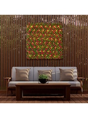 Premier Decorations Ltd Green/red 100x100cm Camellia with Flower Dracaena Fern Ivy Garden Living Wall - Image 3 of 4