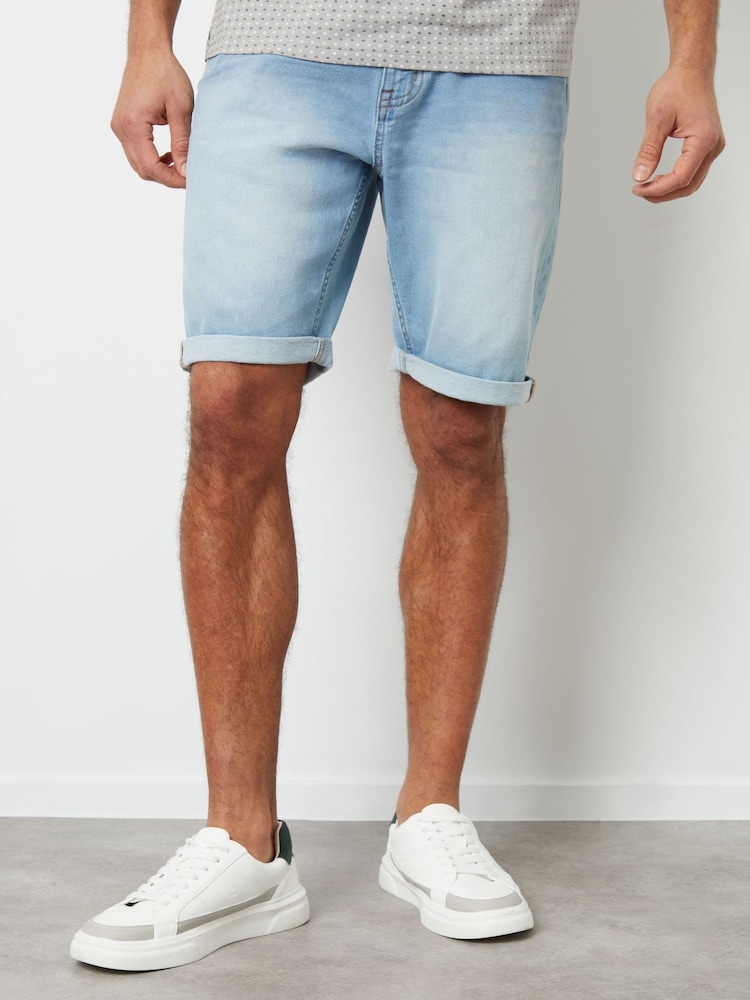 Threadbare Blue Turn Up Denim Shorts - Image 1 of 4