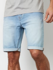 Threadbare Blue Turn Up Denim Shorts - Image 4 of 4