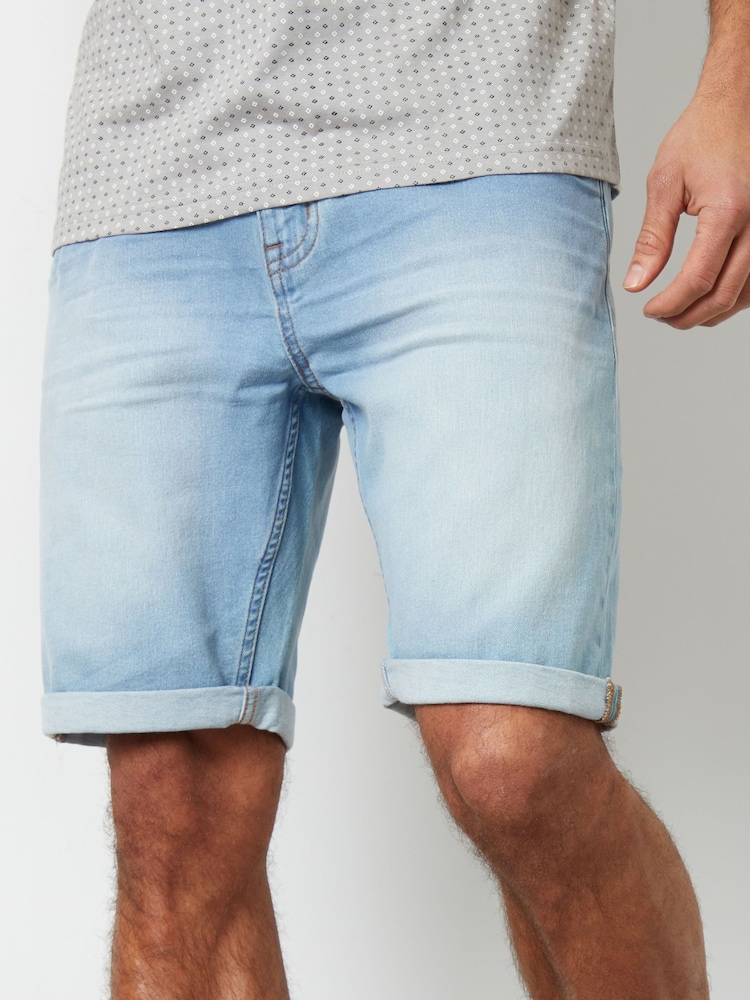 Threadbare Blue Turn Up Denim Shorts - Image 4 of 4