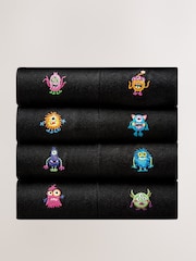 Monsters Fun Embroidered Socks 8 Pack - Image 1 of 11