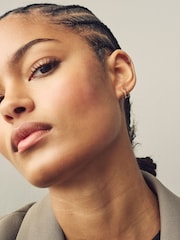 Gold Plated Sterling Silver Double Hoop Earrings - Image 2 of 5