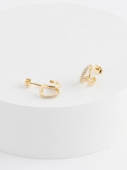 Gold Plated Sterling Silver Double Hoop Earrings - Image 5 of 5