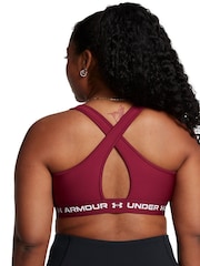 Under Armour Red Crossback Mid Support Bra - Image 3 of 13