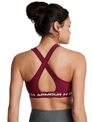 Under Armour Red Crossback Mid Support Bra - Image 6 of 13
