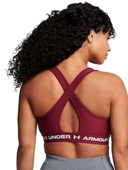 Under Armour Red Crossback Mid Support Bra - Image 7 of 13