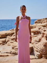 Ro&Zo Ribbed Knit Halter Dress - Image 4 of 8
