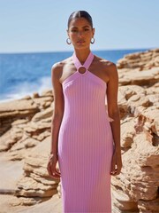 Ro&Zo Ribbed Knit Halter Dress - Image 6 of 8